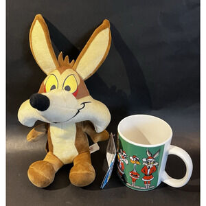 Looney Tunes Mug | Merry Wittle Christmas | VTG '95 | Bonus: Wylie Coyote Plush